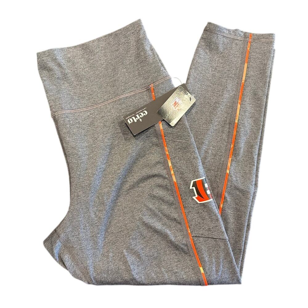 NWT Certo NFL Cincinnati Bengals Assembly Leggings, Gray and Orange, Women's 2XL